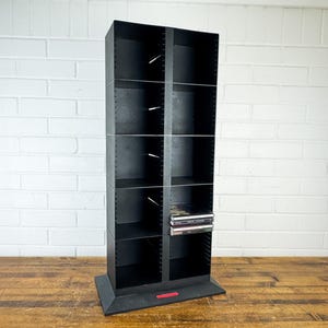 Vintage 1990s Laserline Vertical CD Holder | 100 Capacity Black