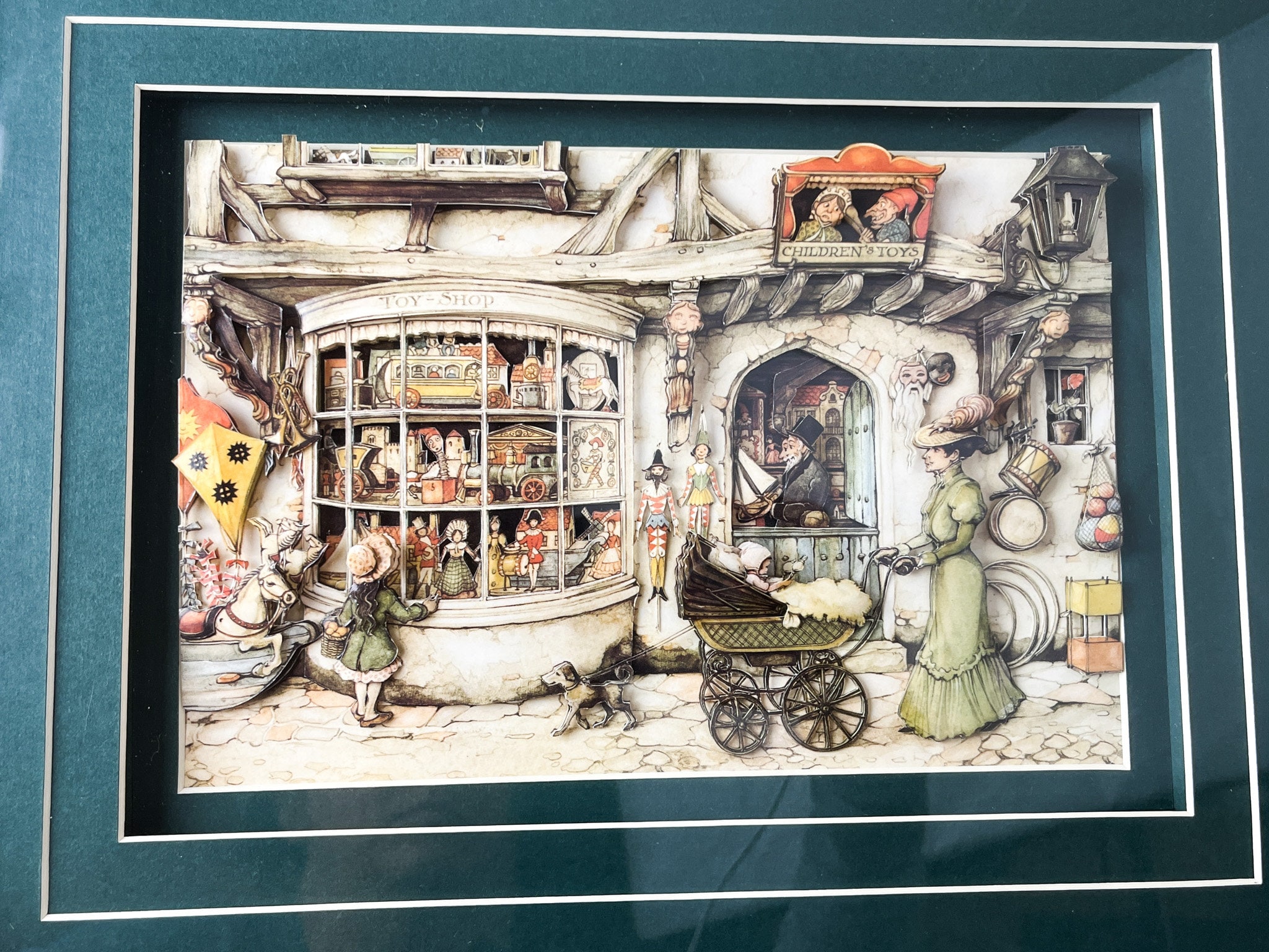 Vintage Cut Paper Anton Pieck Toy Shop Artwork Layered Paper