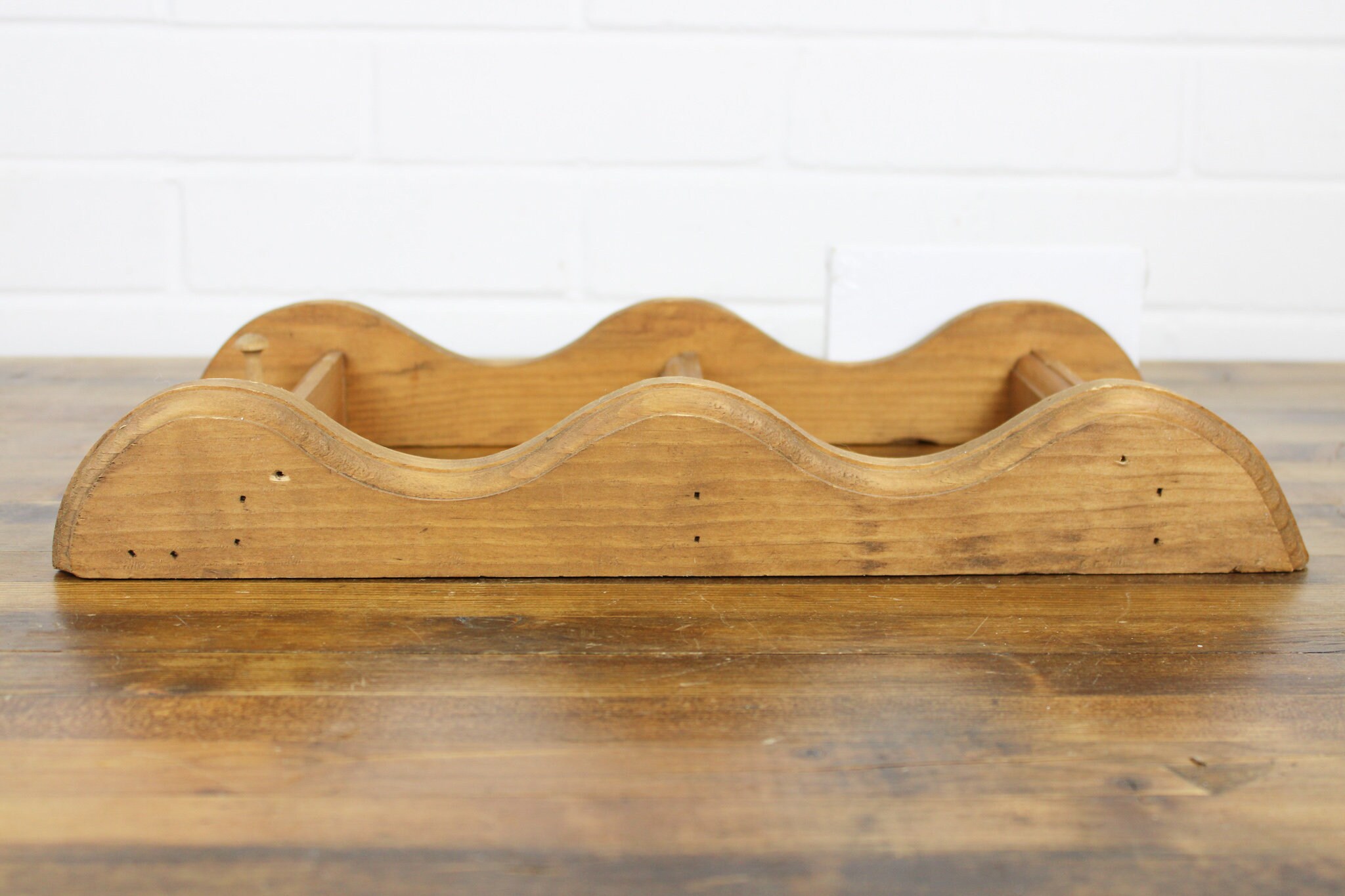 Small Vintage Wooden Curio with Two Pegs and 3 Shelves Etsy