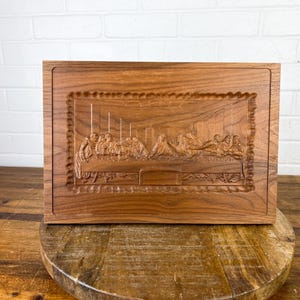 Handmade Vintage The Last Supper Wood Carving Artwork Carved Religious Decor Art Jesus Christ