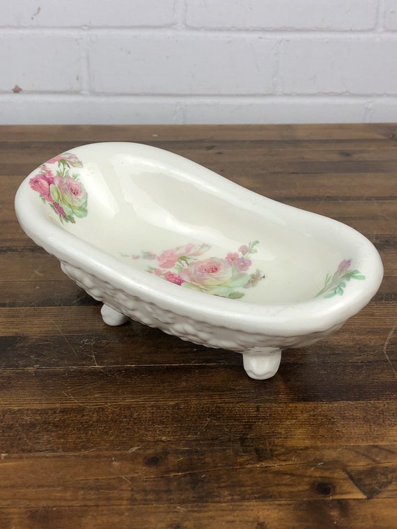 Soap Dishes Vintage Feminine Bathroom Porcelain Soap Dish with Pink