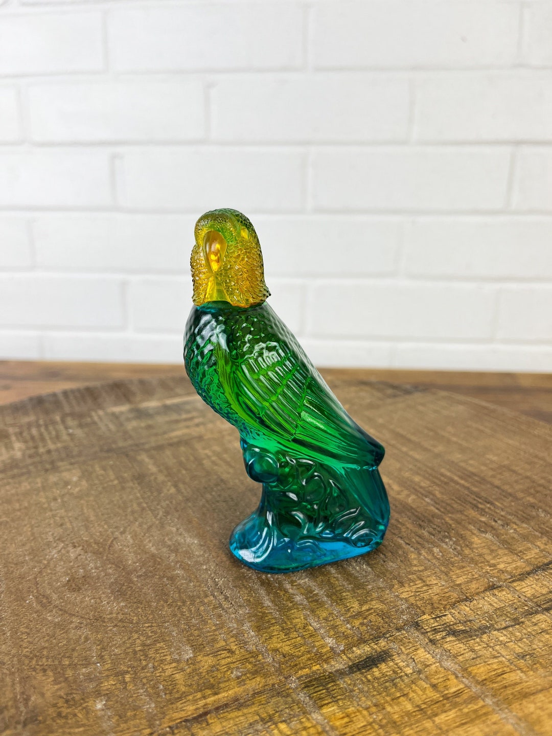 1970s Vintage Avon Parakeet Perfume Bottle Decanter / Collectible Fragrance Moonwind Cologne