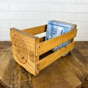 Vintage Napa Valley Wood Storage Display Container or CD Holder Storage Rack Authentic Vintage 1990s Small Wood