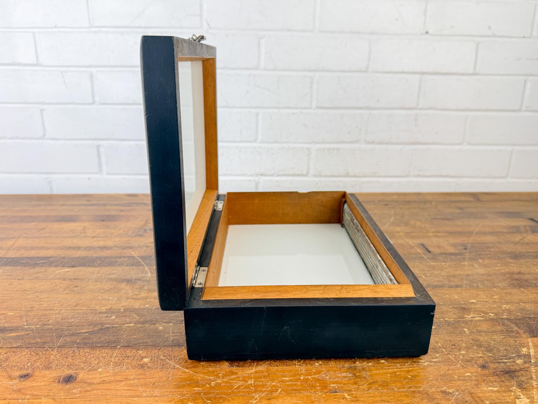 Vintage Black Wooden Cigar Humidor Box by Blax | Antique Tobacco