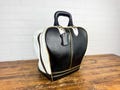 Vintage Triangle Bowling Bag | Sep-A-Rator Bowling Ball Case | Bowling Tote | Black Gold Vinyl Bag | Mid Century Bowling Collectible