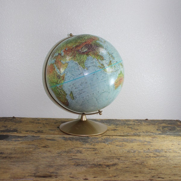 Vintage Replogle Land and Sea Globe // 12 Inches Diameter