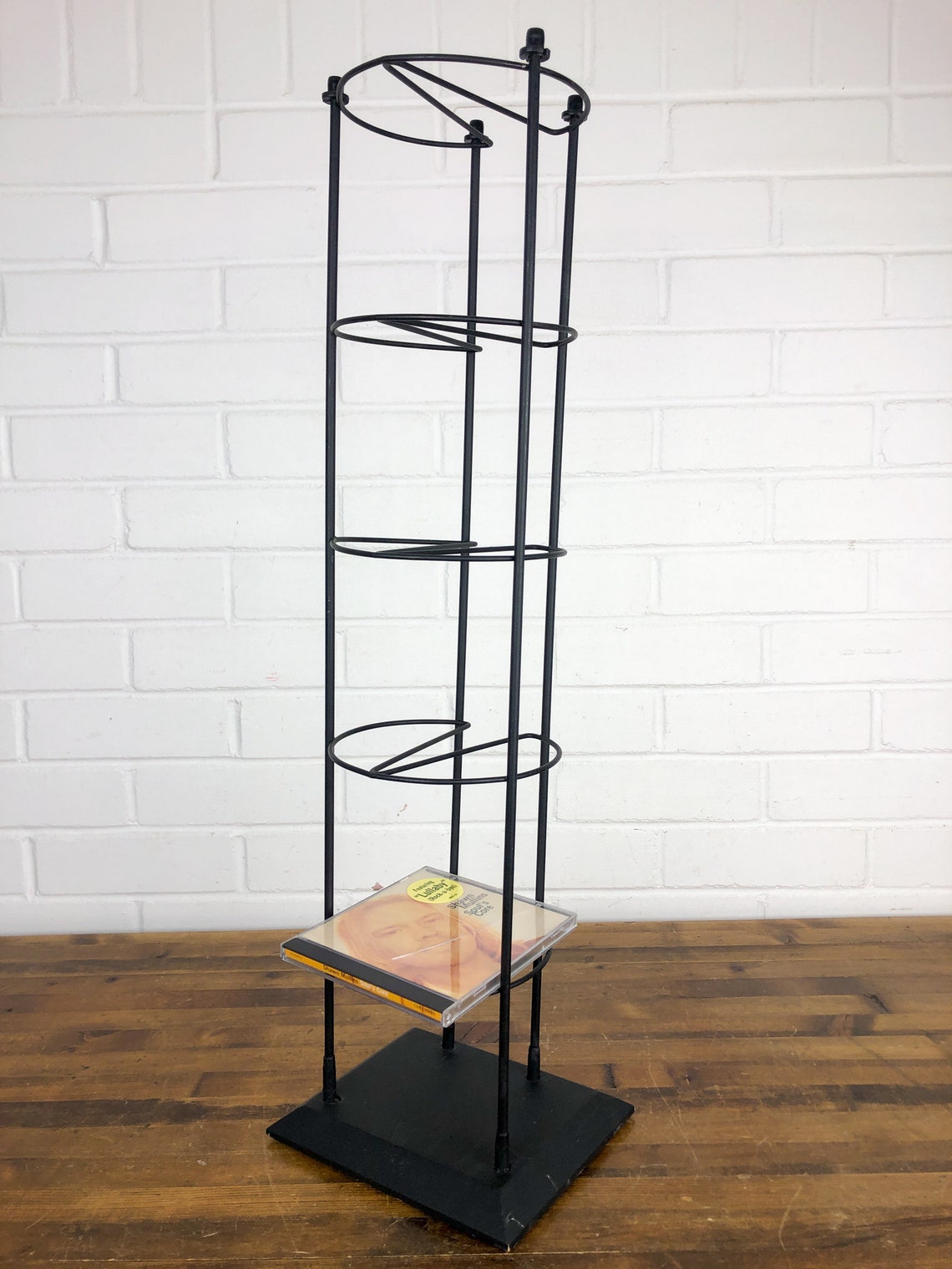 Standing Vintage Wood and Metal Compact Disc Holder Storage Etsy