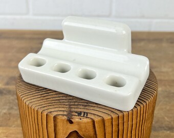 Vintage White Porcelain Wall Toothbrush Holder Restoration Hardware Tile Bathroom Fixtures