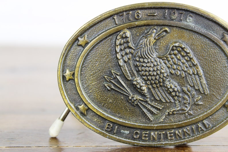 Vintage Bicentennial American Eagle Belt Buckle 1776-1976