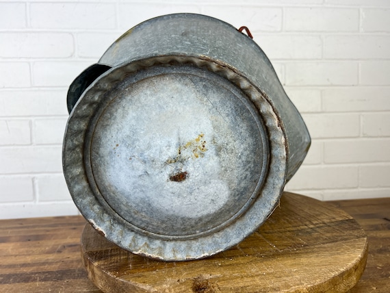 COAL BUCKET ANTIQUE REPLICAアイルランド製 Full Size Vintage Silver Metal Coal Bucket Scuttle Bucket