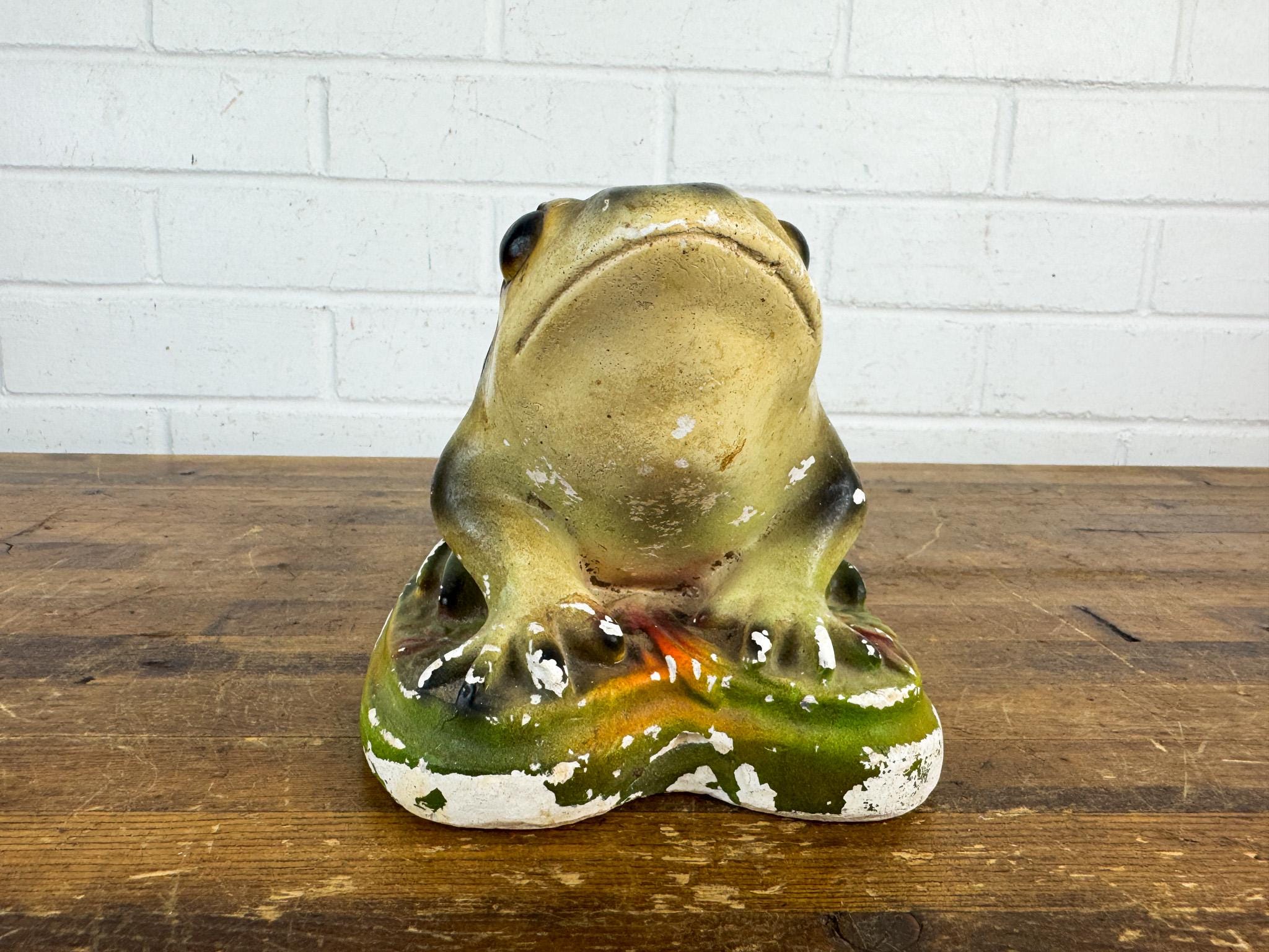 Vintage Chalkware Toad Figurine – Realistic Garden Frog Statue ...