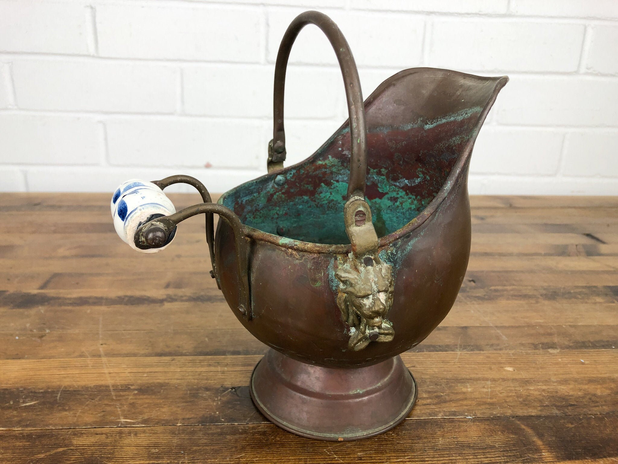Aged Small Vintage Copper Bucket with Handle Loaded with Etsy