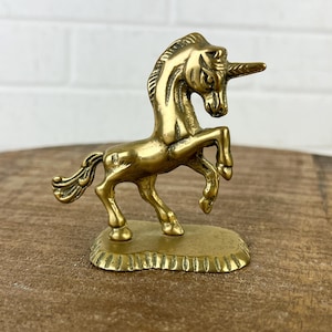 Small Vintage Solid Brass Unicorn Figurine Made in Taiwan Beautiful Gold Unicorn Figure Unicorn Gifts Unicorn Statue