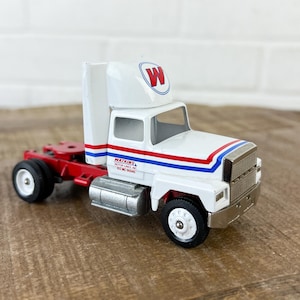 Vintage White Semi Truck Trailer Watkins Motor Lines Diecast Metal Car Toy Diecast Toys Winross Rochester