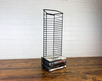 CD Tower, Vintage 1990s Silver and Blue Plastic Y2k Vintage Cd