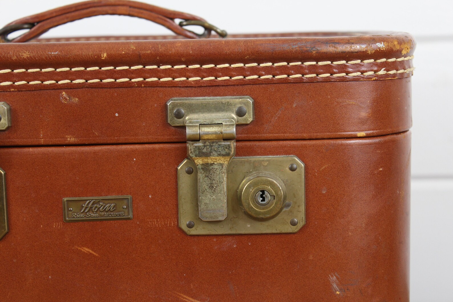 Vintage Brown Horn Train Case Luggage Rice Stix St Louis Etsy