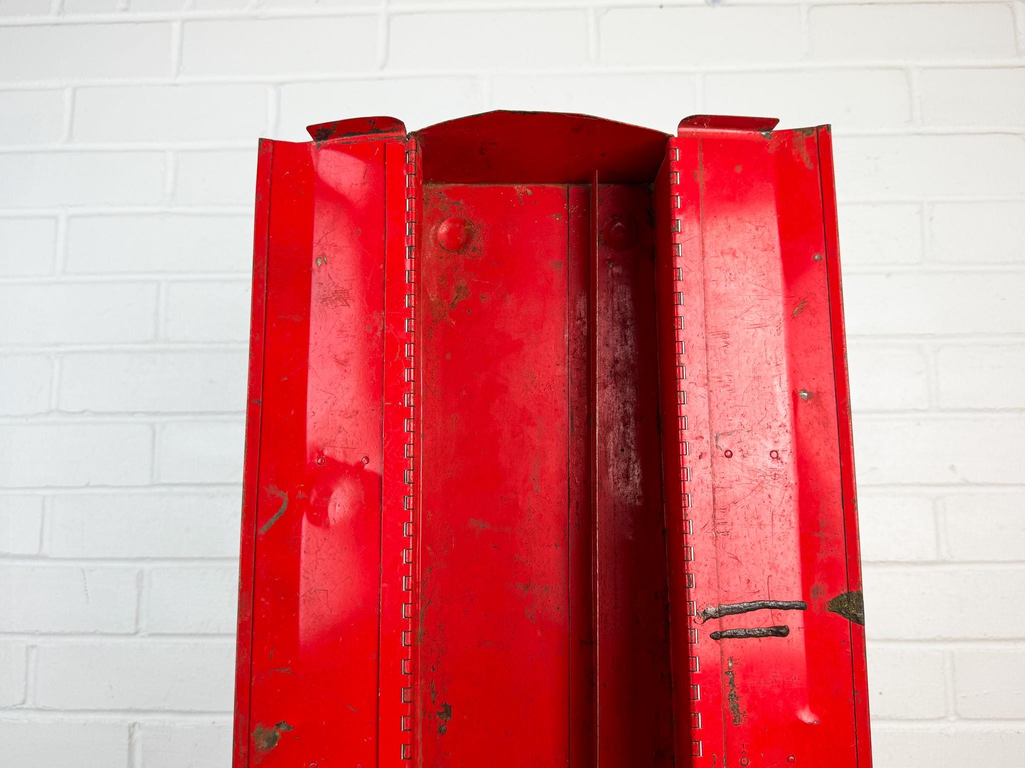 Vintage Red Metal Toolbox | Perfectly Distressed Industrial Tool