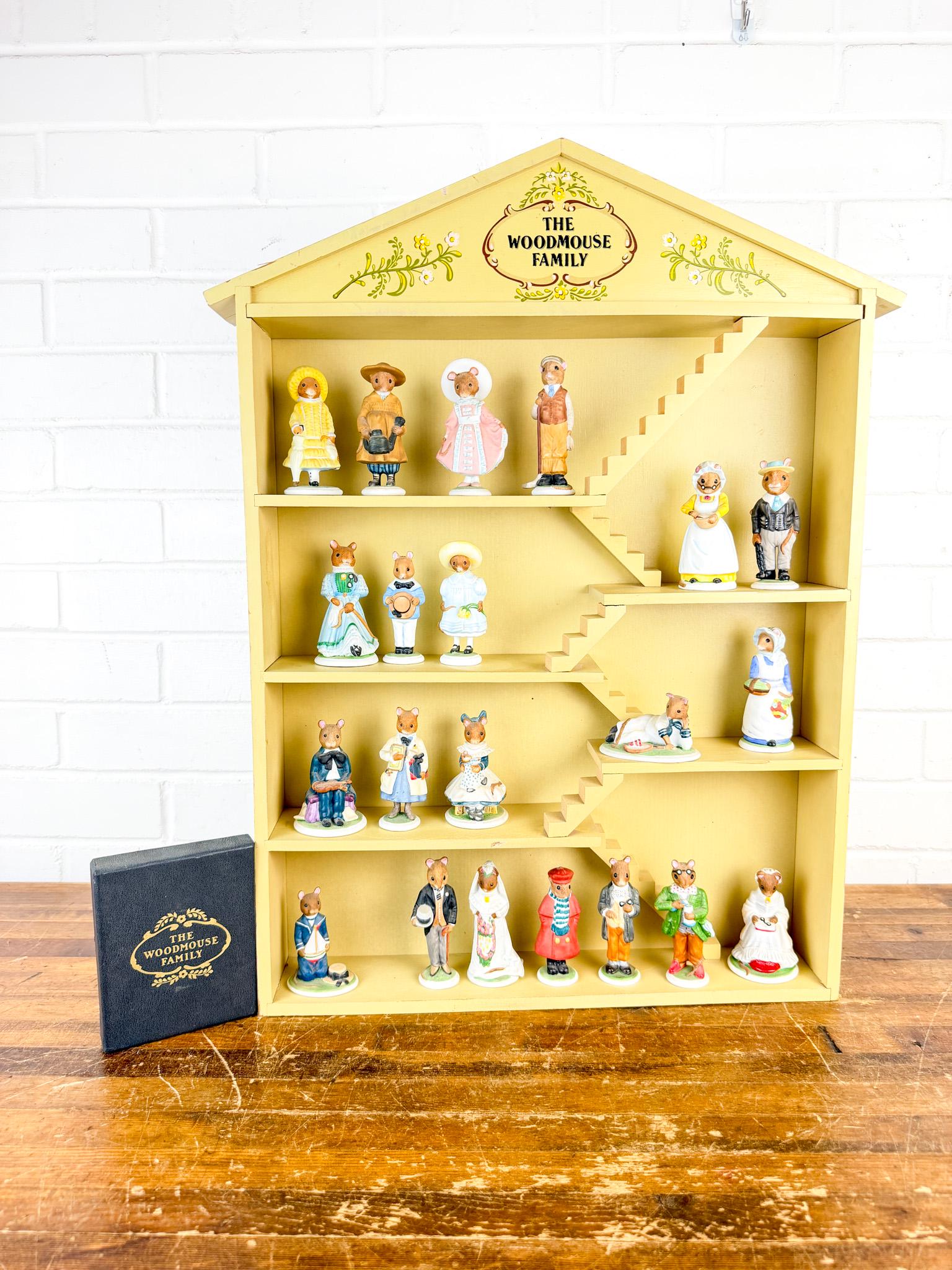 1985 Franklin Mint Woodmouse Family | 21 Porcelain Mouse Figurines