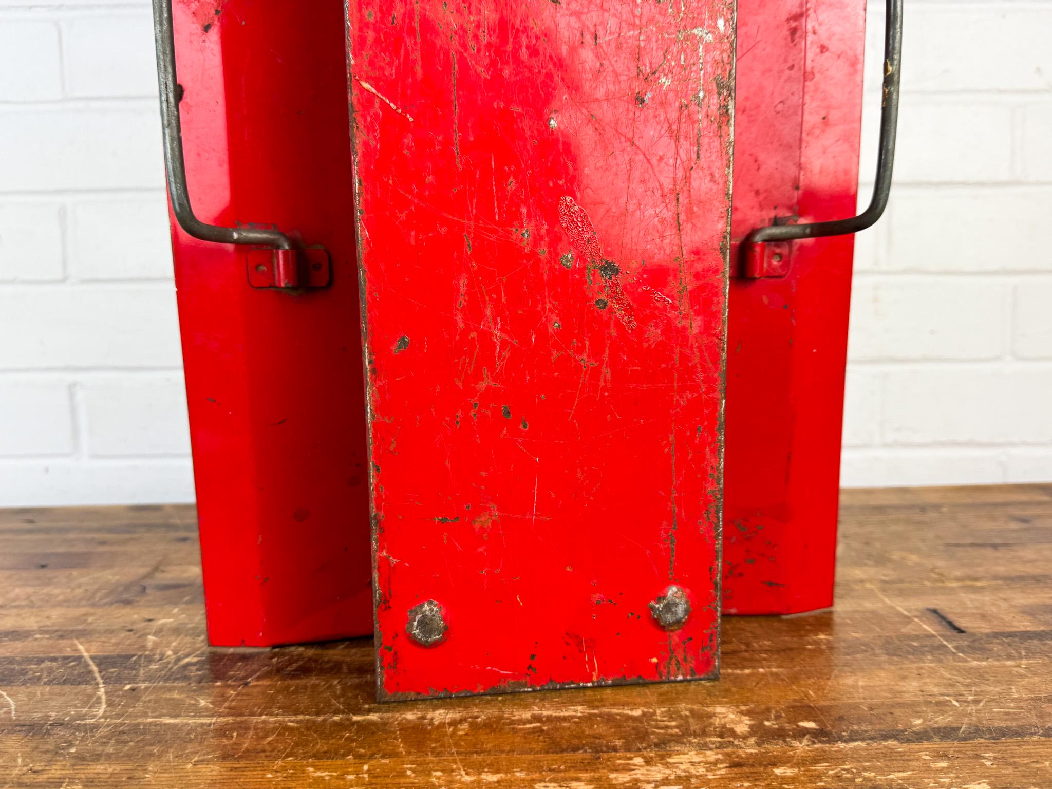 Vintage Red Metal Toolbox | Perfectly Distressed Industrial Tool