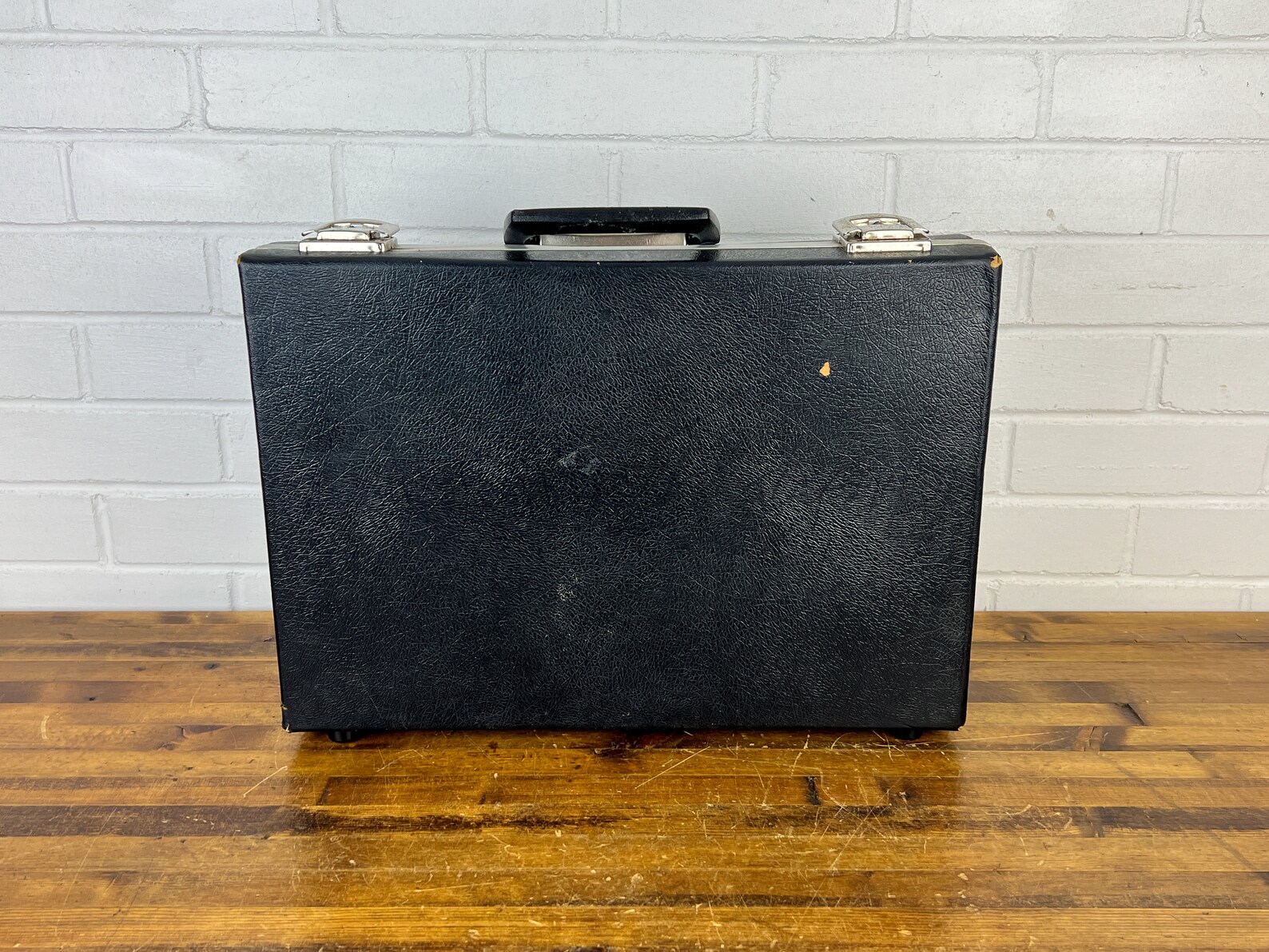 Distressed Vintage Black Briefcase With Silver Accents Men Etsy
