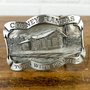 Vintage 1985 Cheney Kansas Santa Fe Depot Belt Buckle – Limited Edition Railroad Buckle by S&S