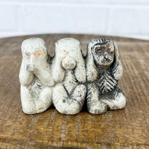 Vintage Three Wise Monkeys Figurine See No Evil, Hear No Evil, Speak No Evil