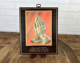 Vintage Serenity Prayer Wall Plaque, Religious Home Decor