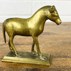 4&quot; Vintage Brass Horse Figurine Horse Gifts Horse Owner Gift Little Horse Small Horse