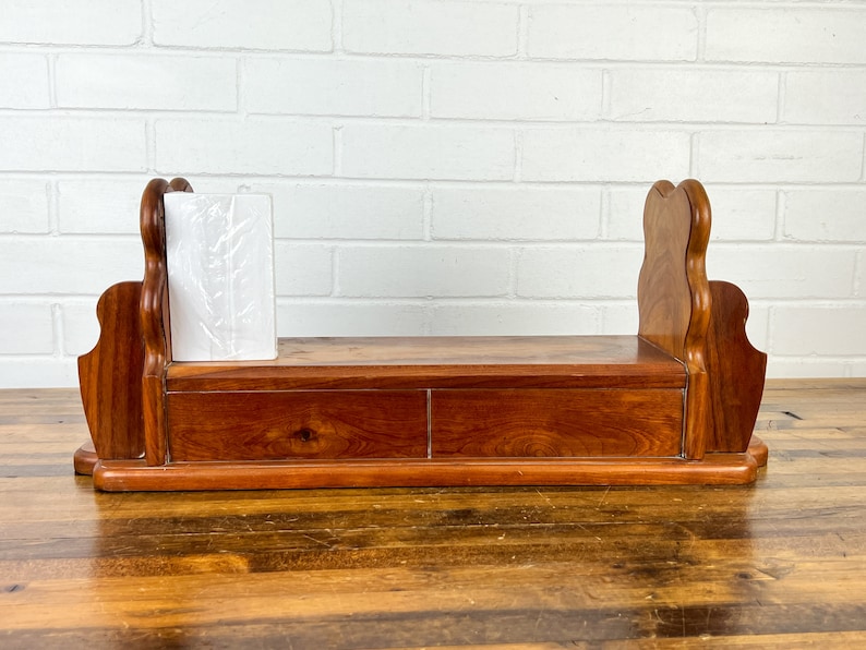 Vintage Wooden Tabletop Bookshelf With Slots Wood Book Shelf Etsy