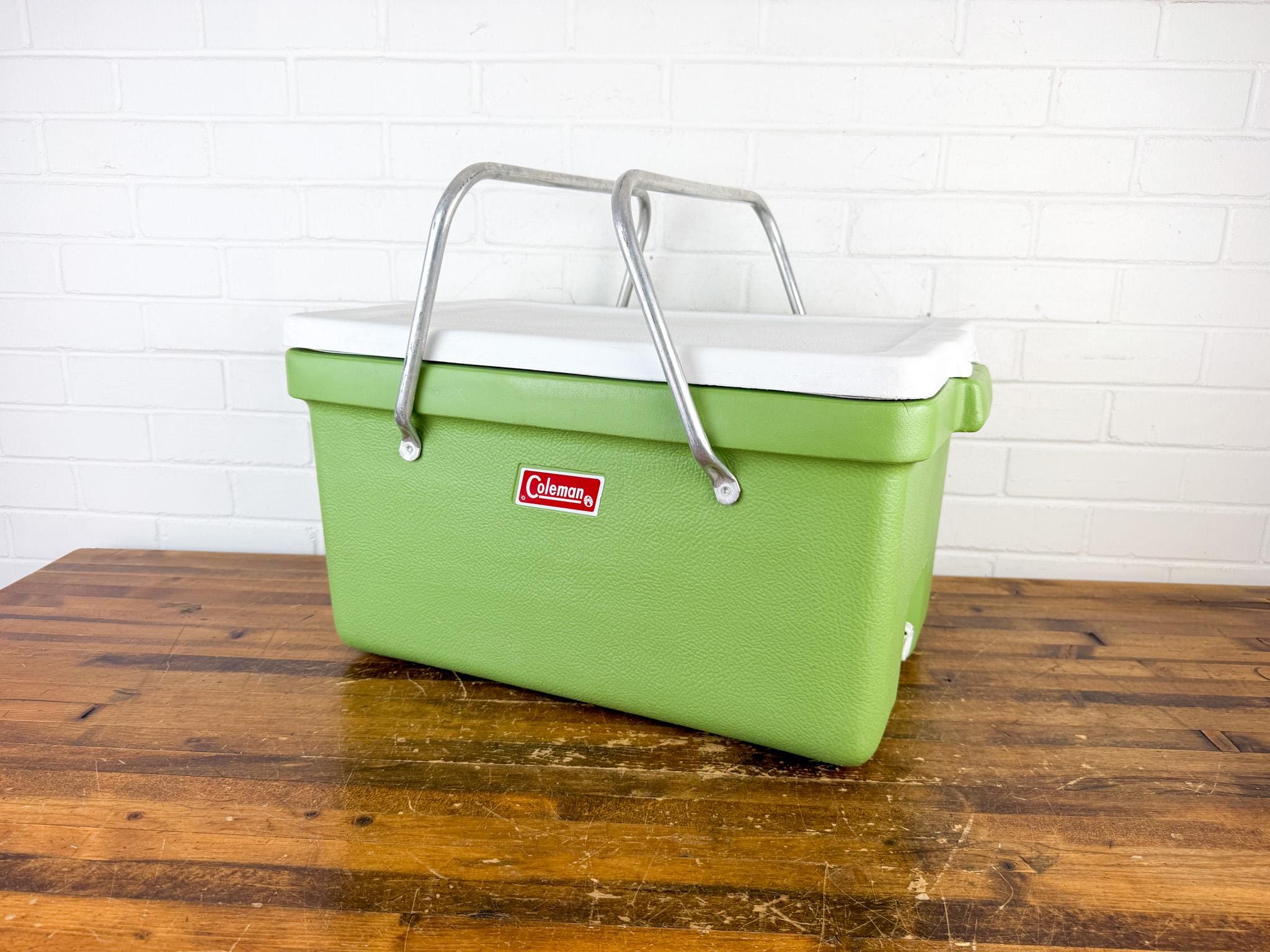 Vintage Coleman Cooler 1974 Party Stacker | Green White Ice Chest
