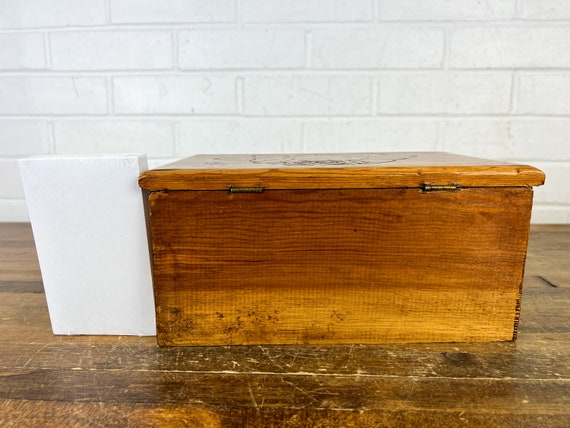 Vintage Wooden Jewelry Box with Lid Drawer and Wo… - image 5