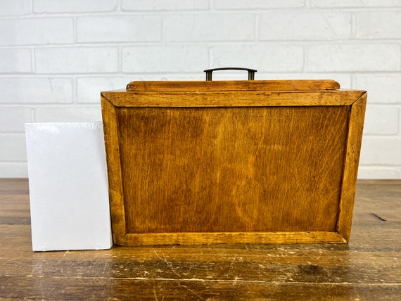 Vintage Wooden Jewelry Box with Lid Drawer and Wo… - image 10