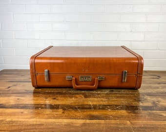 Vintage Royal Traveller Brown Briefcase Classic Mid Century Suitcase Shape Hard Briefcase for Decor Large Briefcase