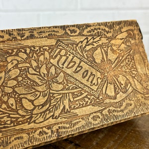 Vintage Wizard Wood Burned Box With Lid Floral Wooden Box With Flowers ...
