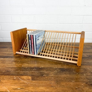 Vintage Wooden CD Display & Storage Rack – Wall Mount or Tabletop