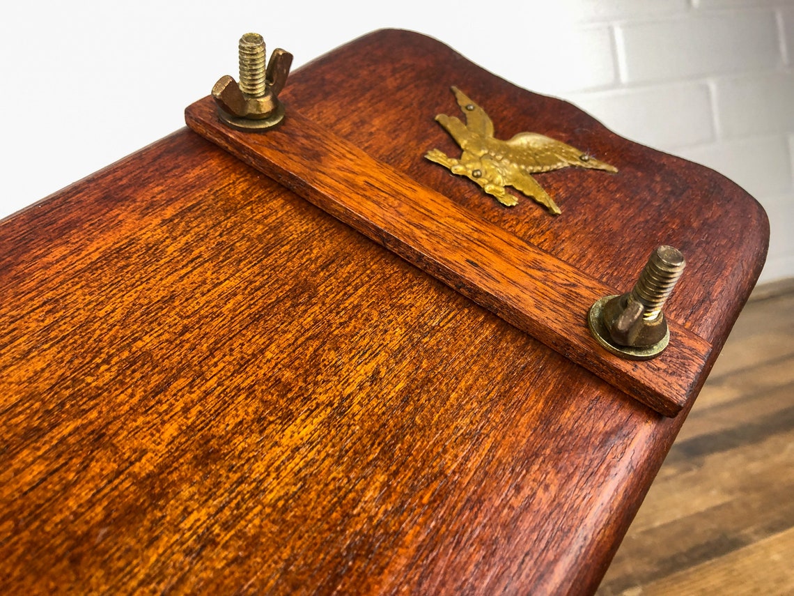 Vintage Hanging Wooden Memo Note or List Holder with Lovely Etsy