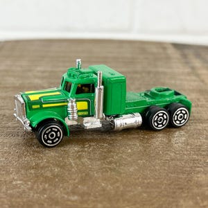 1970s Vintage Green Semi Truck Trailer Diecast Metal Car Toy Diecast Toys Made In Hong Kong