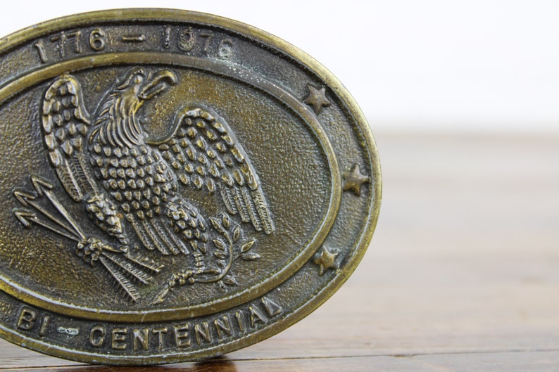 Vintage Bicentennial American Eagle Belt Buckle 1776-1976