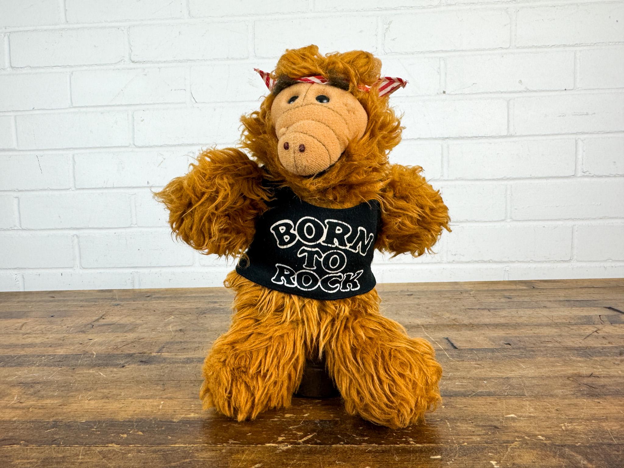 80s Vintage Alf the Alien Plush Hand Puppet With Born to Rock