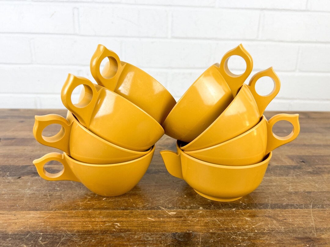 8 Vintage Mustard Yellow Coffee Mugs and Bowl Yellow Coffee Etsy