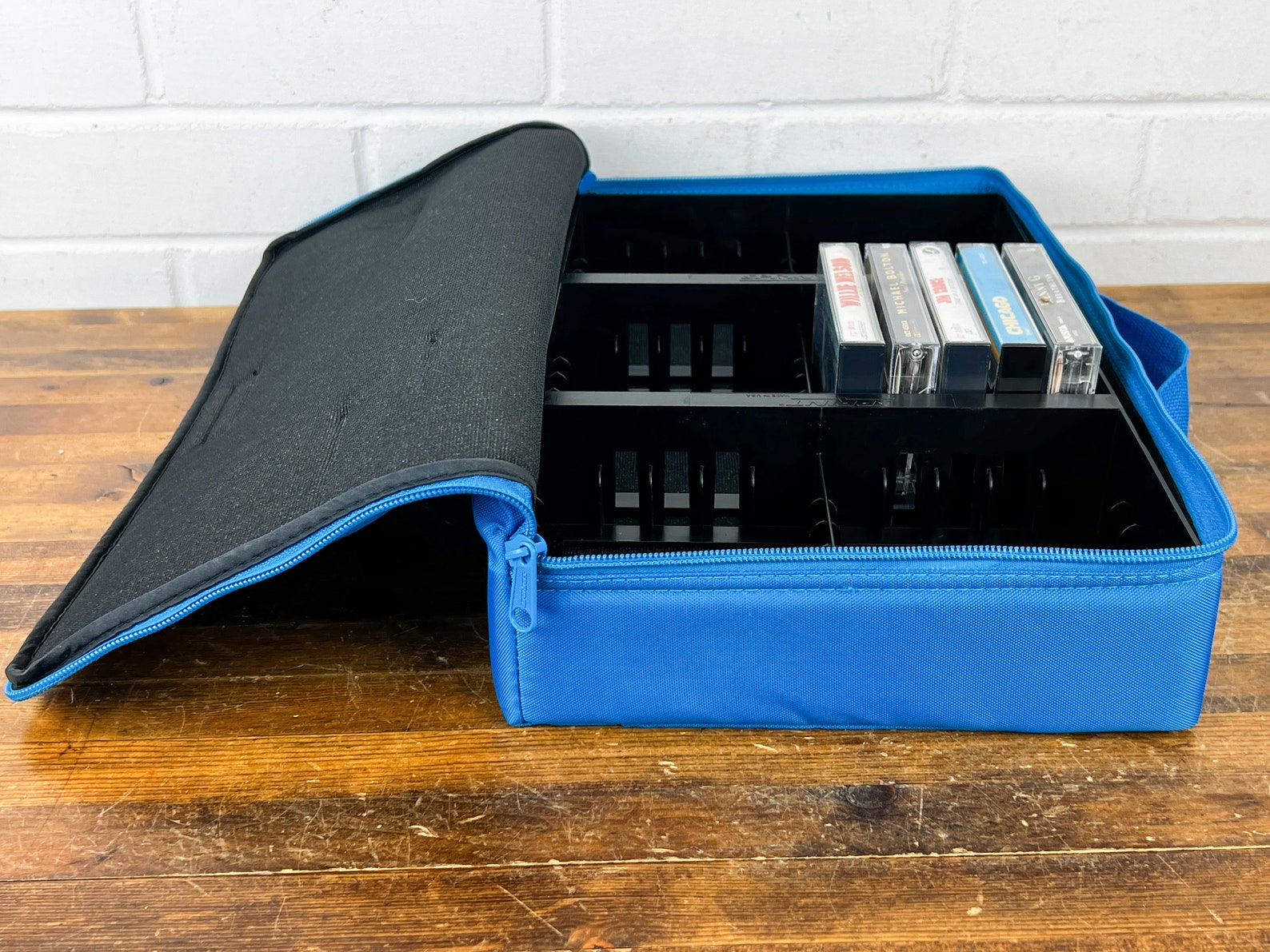 Vintage Blue Cassette Tape Holder Holds 30 Cassettes Soft Etsy