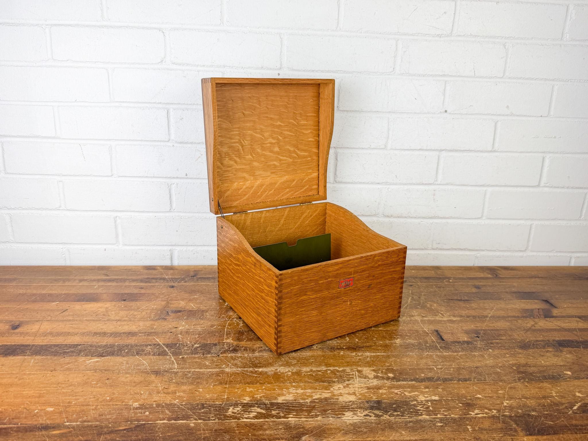 Vintage Library Card Box - Etsy