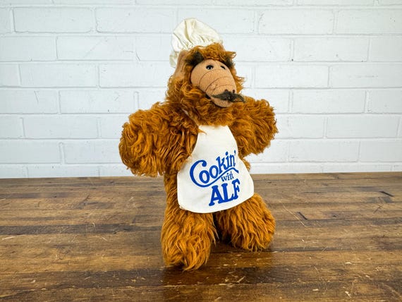 1980s Vintage Alf the Alien Plush Hand Puppet With Cooking With
