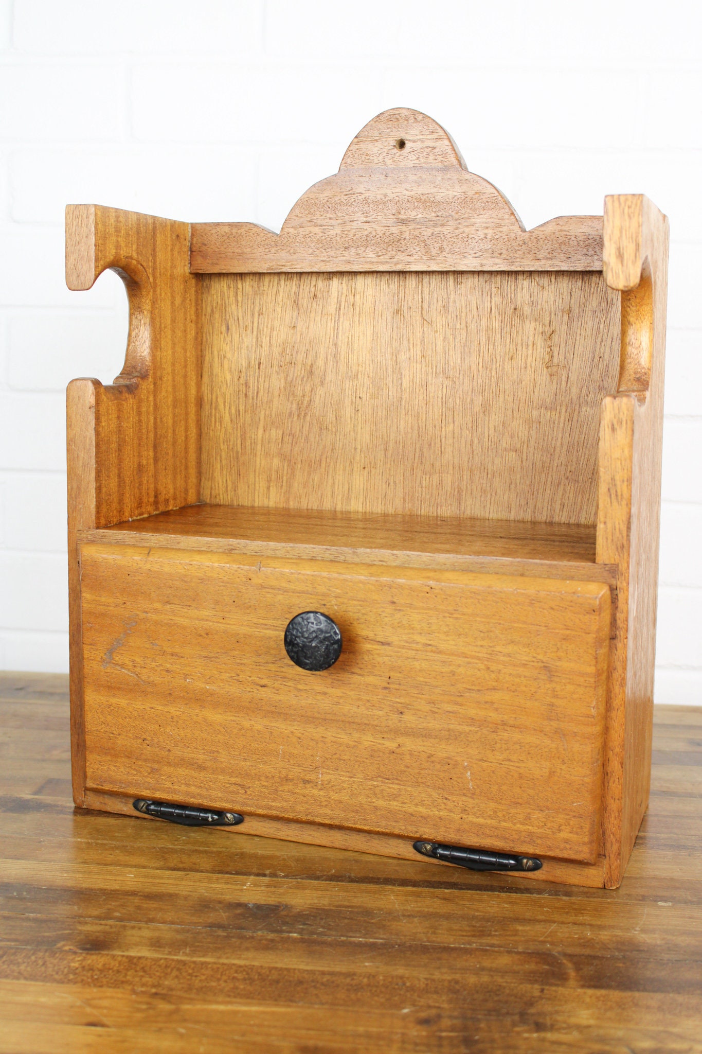 Vintage Wood Tabletop Bookshelf with Compartment Kitchen Etsy