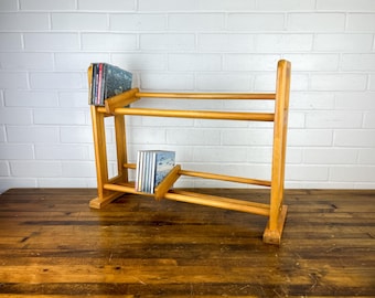 Vintage Wood CD Rack: 1990s Compact Disc Holder