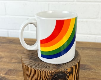 Vintage Rainbow Mug Coffee Cup Rainbow Kitchen Decor Retro Mug Rainbow Mug Gay Lesbian Coffee Cup Made in Korea