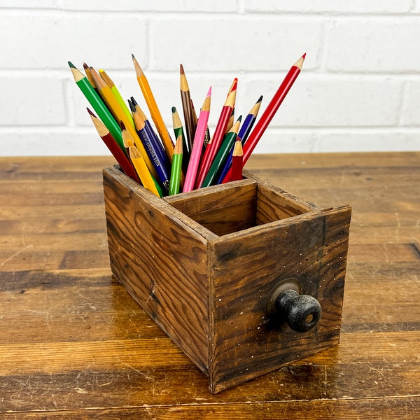 Wood Pencil Holder Etsy