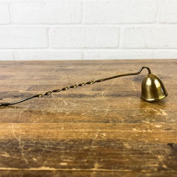 Vintage Brass Candle Snuffer with Twisted Handle Gold Living Room Decor Brass Shelf Decor Candle Accessories