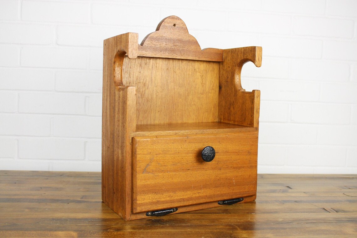 Vintage Wood Tabletop Bookshelf with Compartment Kitchen Etsy