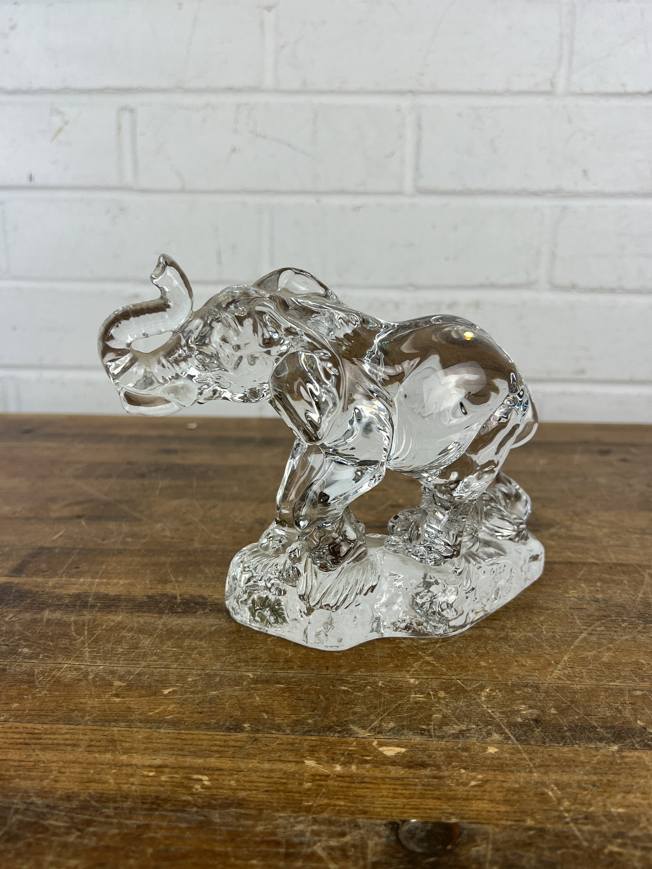 Vintage Davinci Crystal Elephant Figurine Clear Glass Animal Figure Elephant  Gifts 